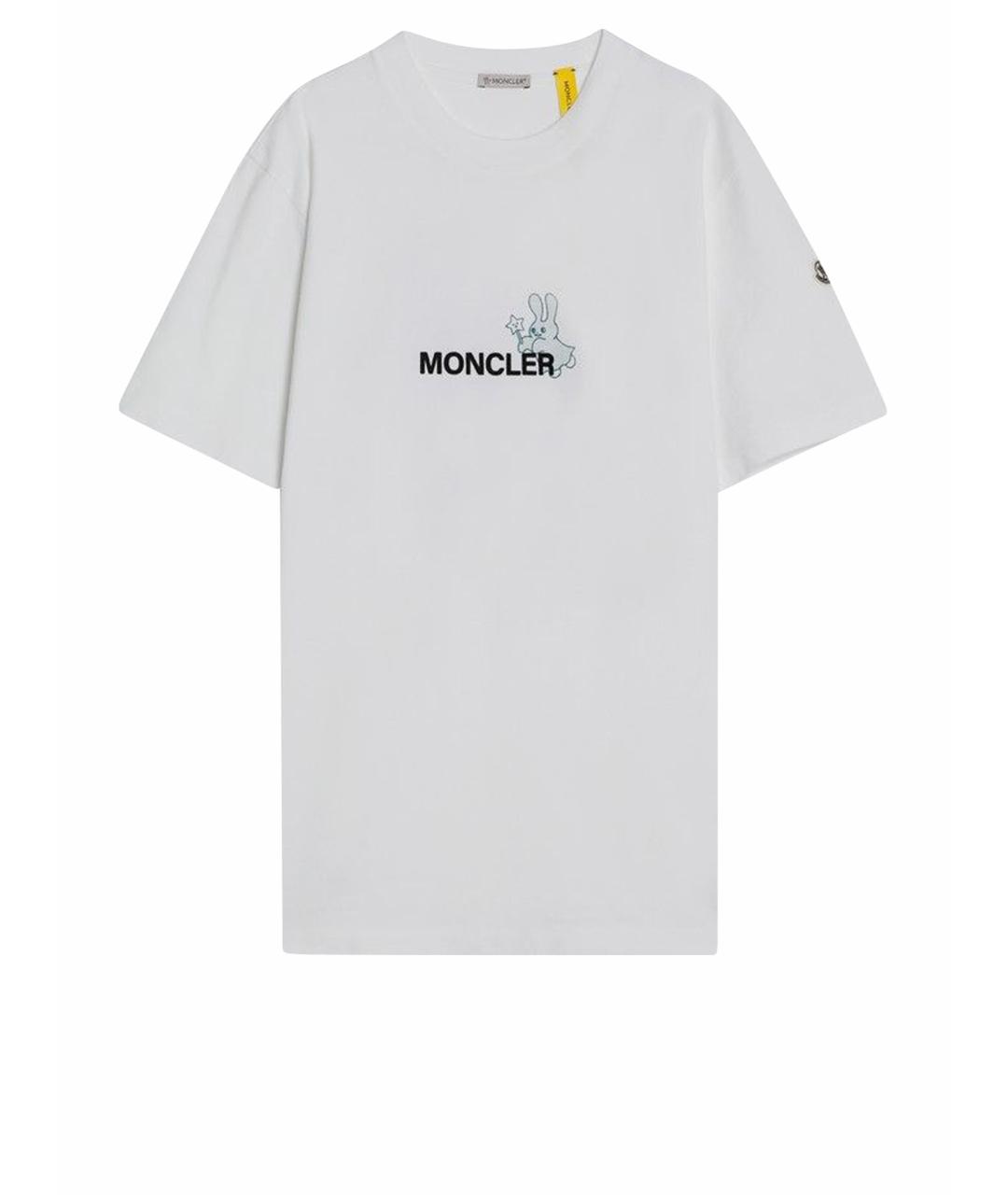 MONCLER Белая хлопковая футболка, фото 1