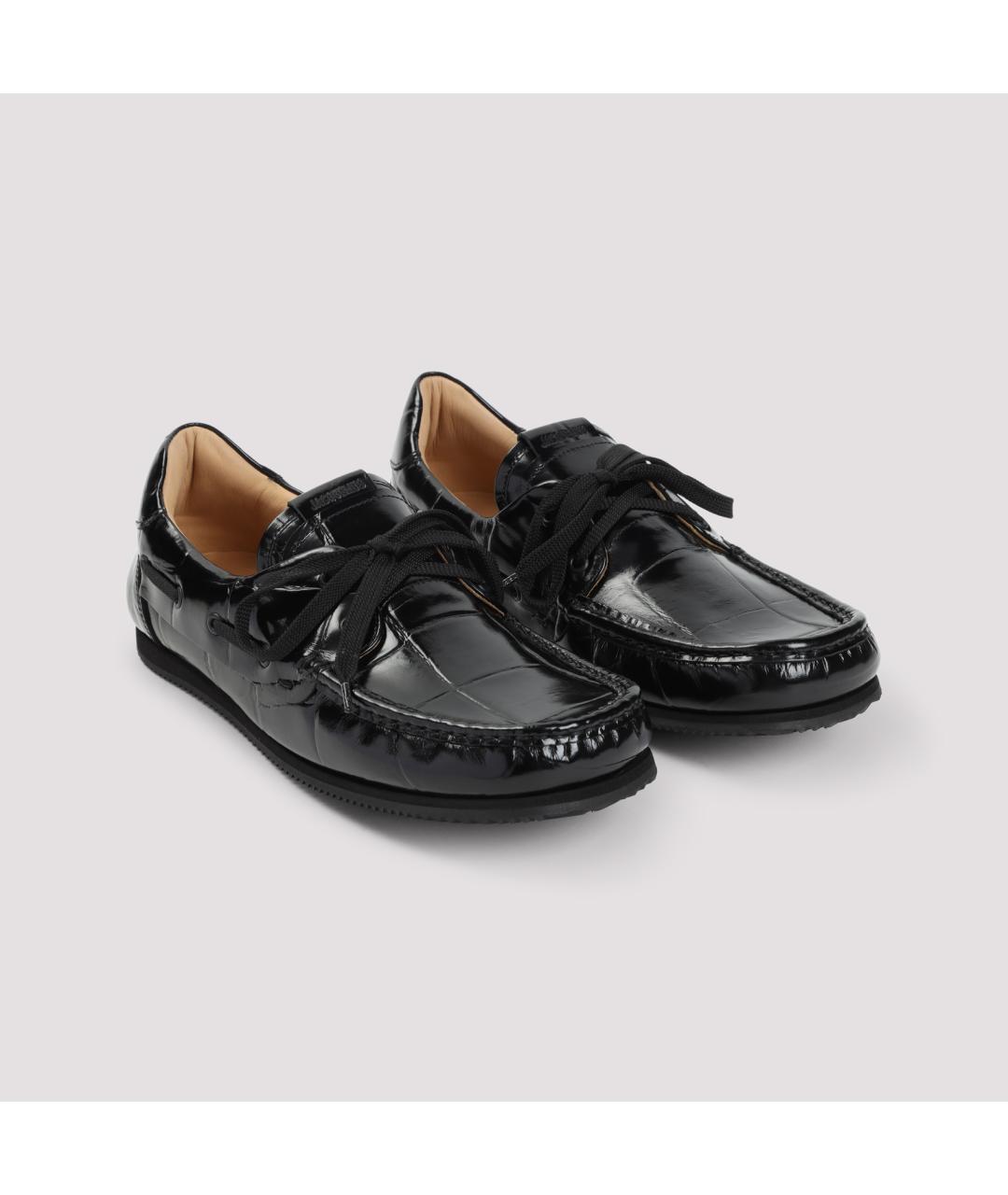 JACQUEMUS Черные кожаные лоферы, фото 4