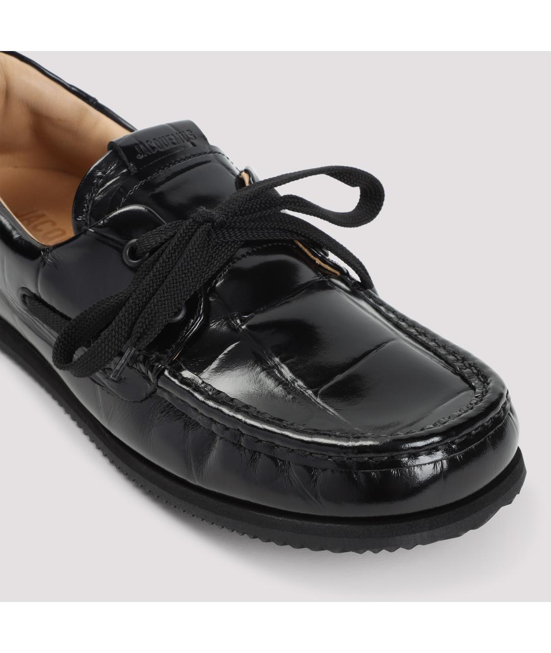 JACQUEMUS Черные кожаные лоферы, фото 5