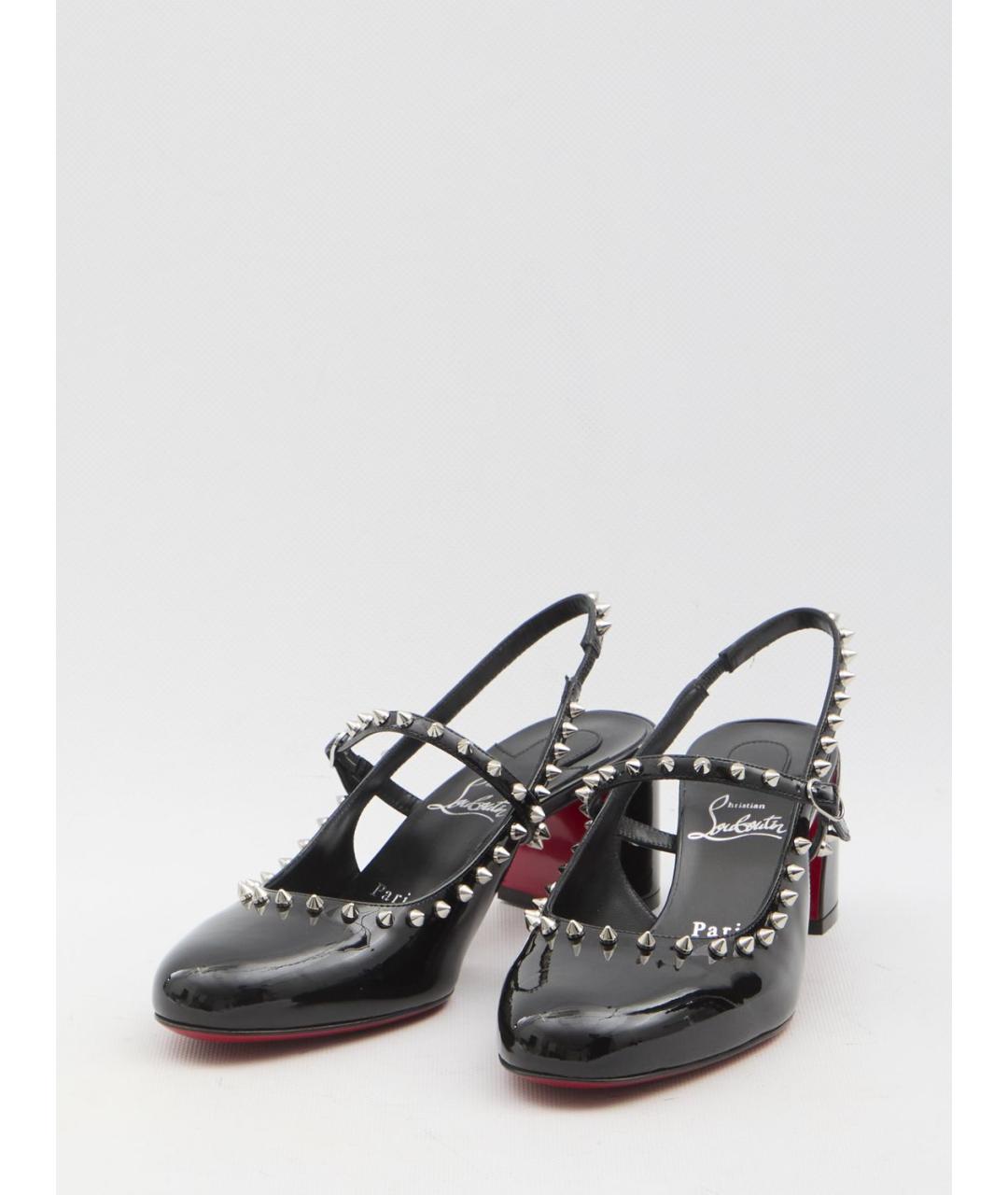 CHRISTIAN LOUBOUTIN Черные кожаные туфли, фото 2