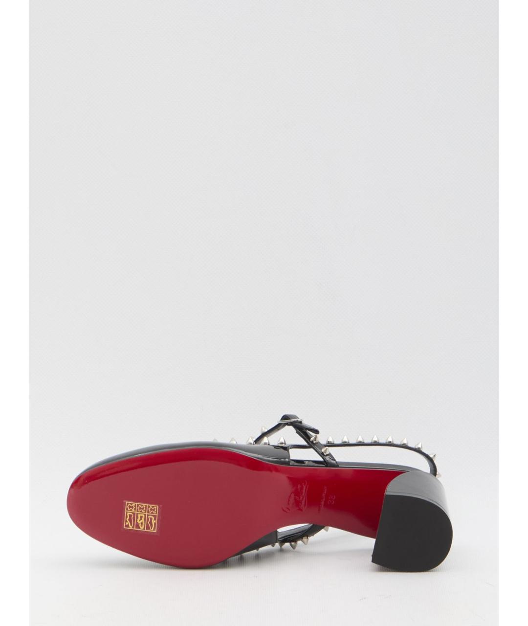 CHRISTIAN LOUBOUTIN Черные кожаные туфли, фото 4