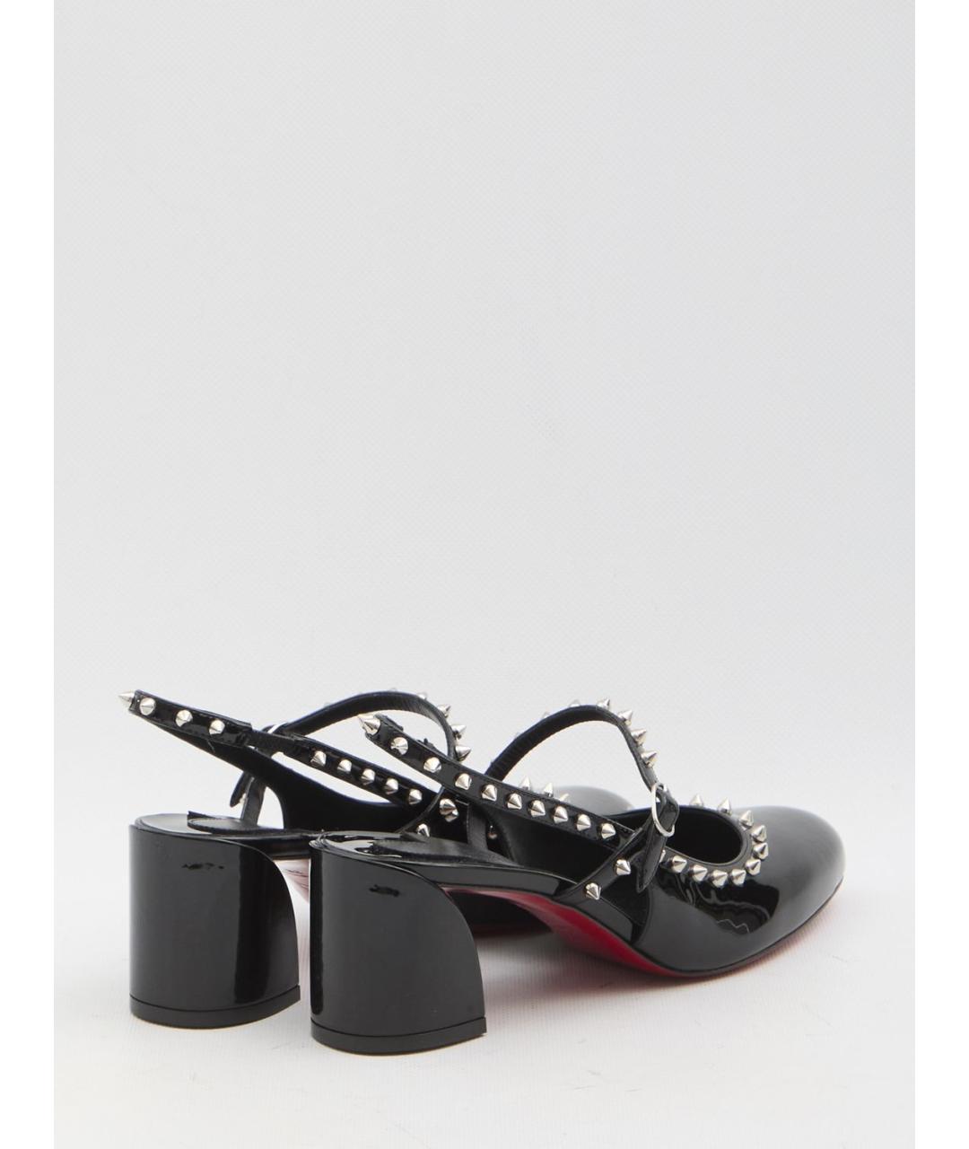 CHRISTIAN LOUBOUTIN Черные кожаные туфли, фото 3