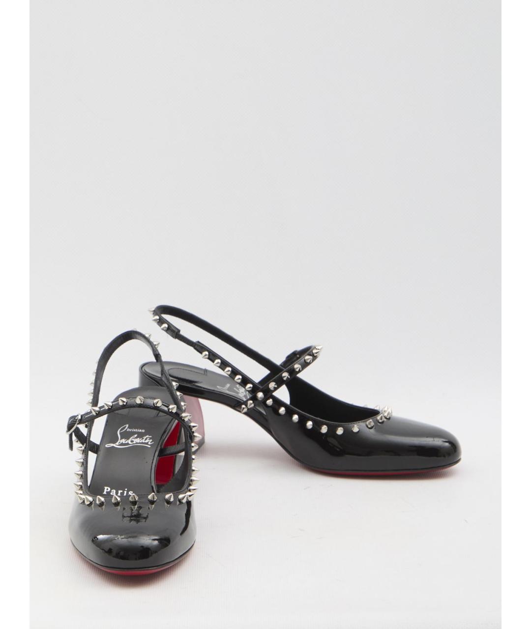 CHRISTIAN LOUBOUTIN Черные кожаные туфли, фото 5