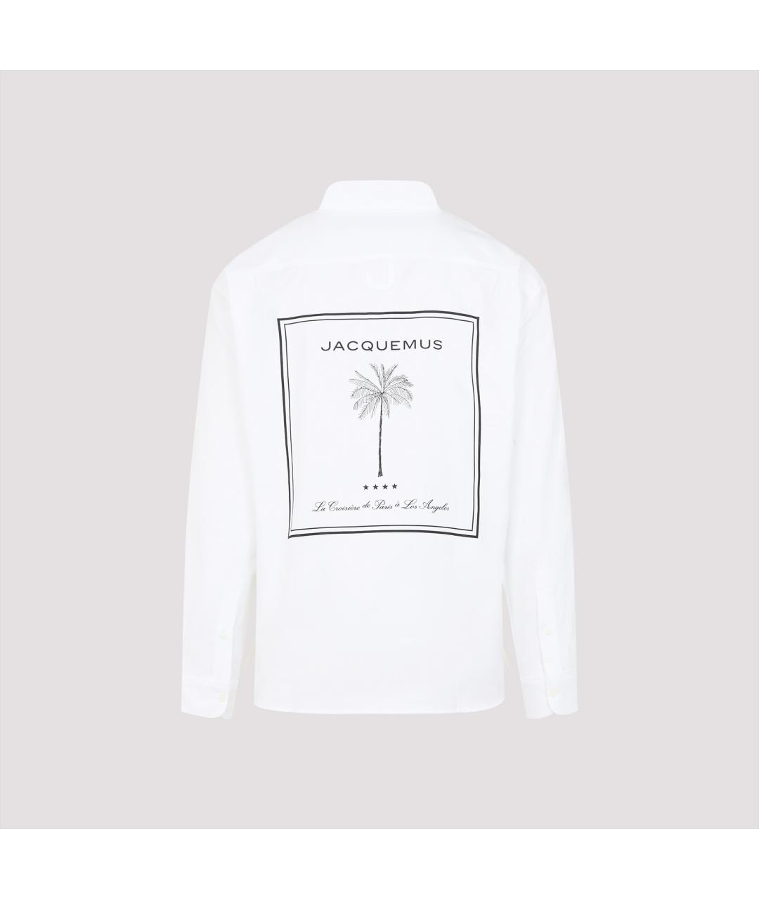 JACQUEMUS Белая хлопковая кэжуал рубашка, фото 3