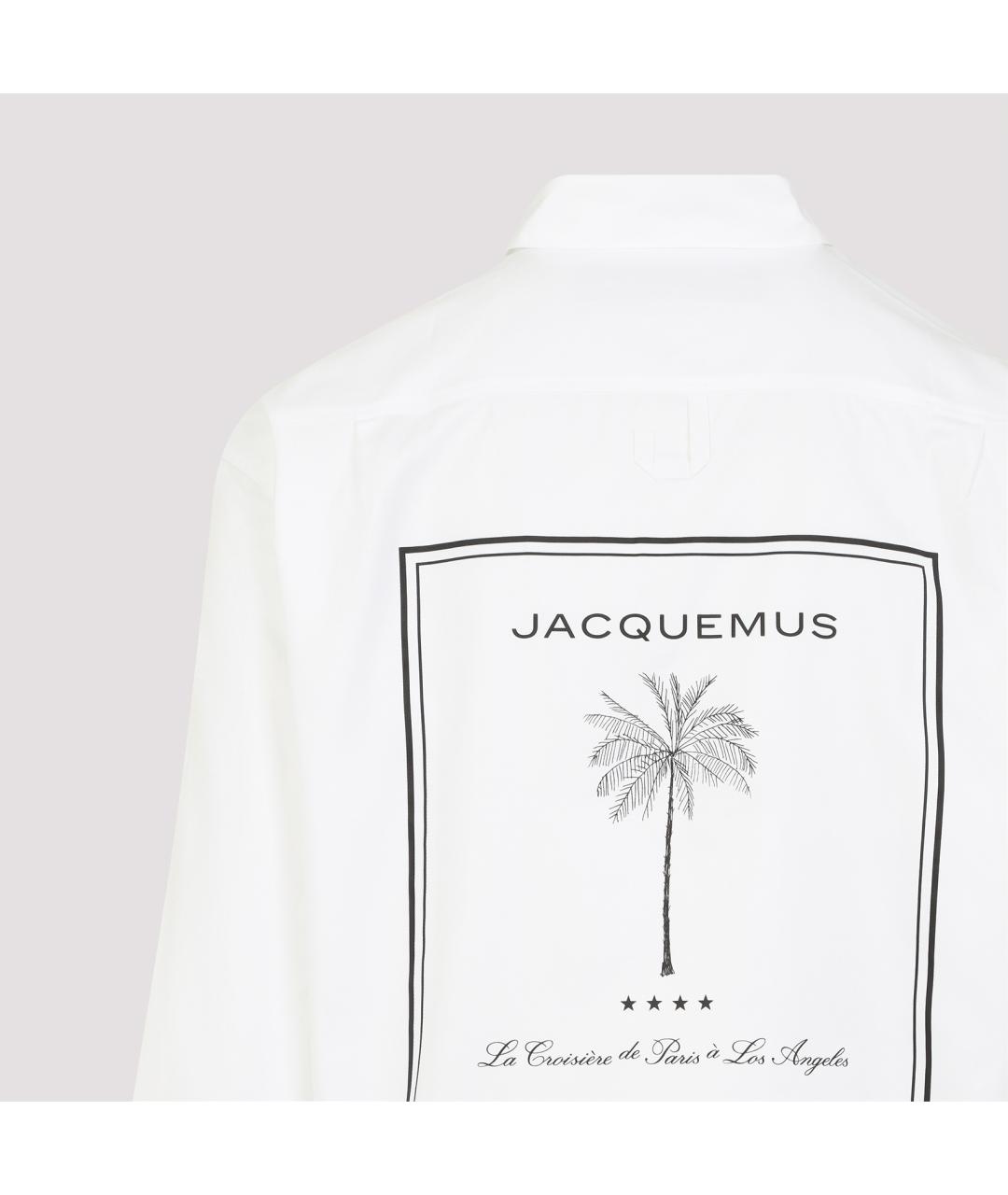JACQUEMUS Белая хлопковая кэжуал рубашка, фото 5