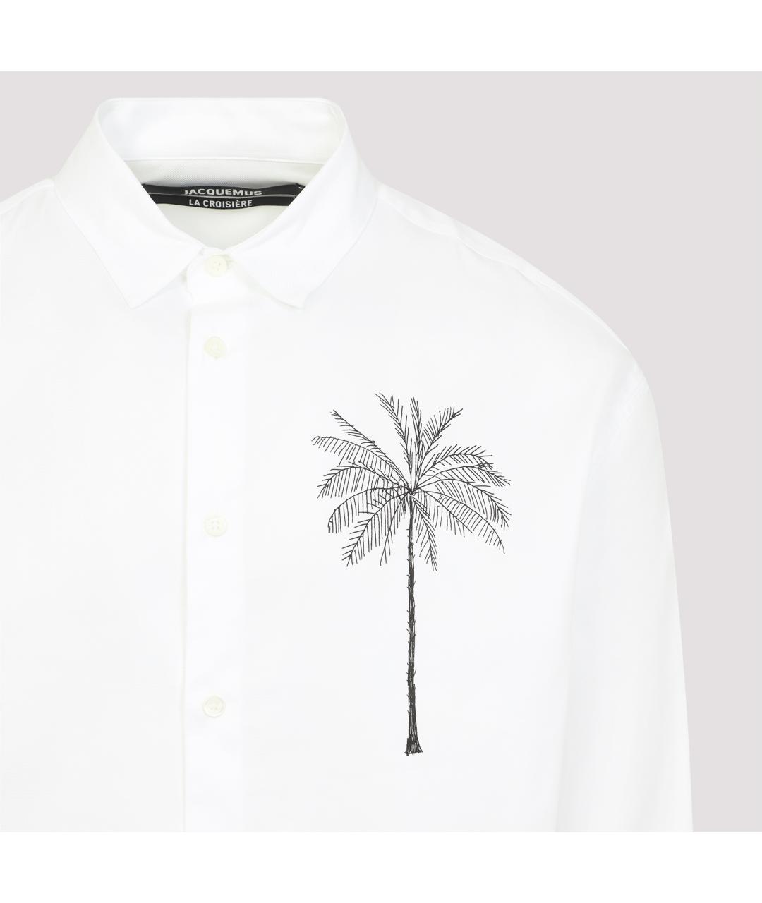 JACQUEMUS Белая хлопковая кэжуал рубашка, фото 4