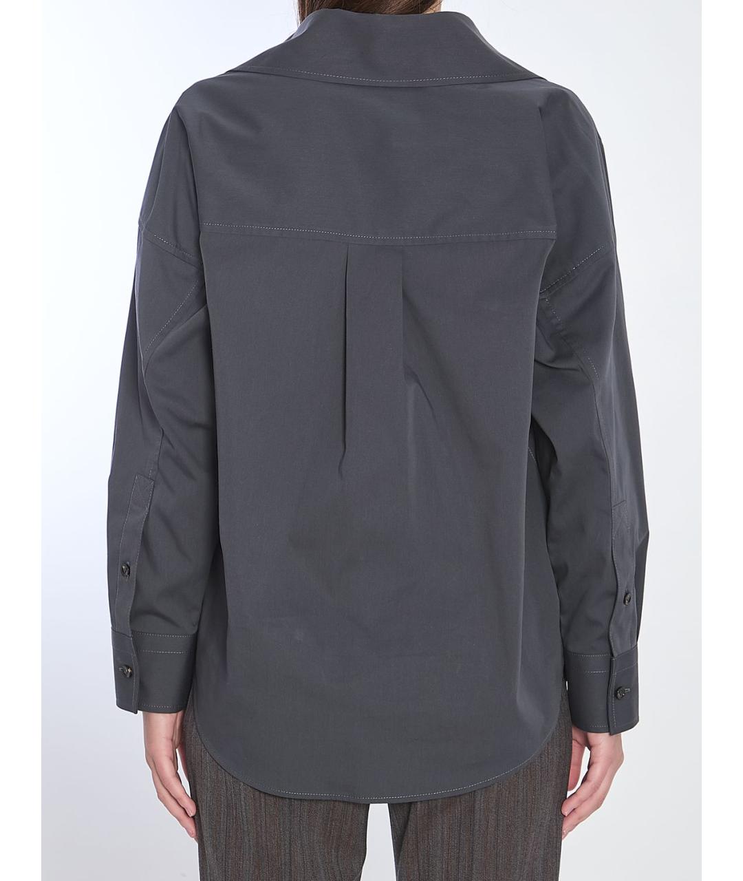 BOTTEGA VENETA Серая хлопковая рубашка, фото 4