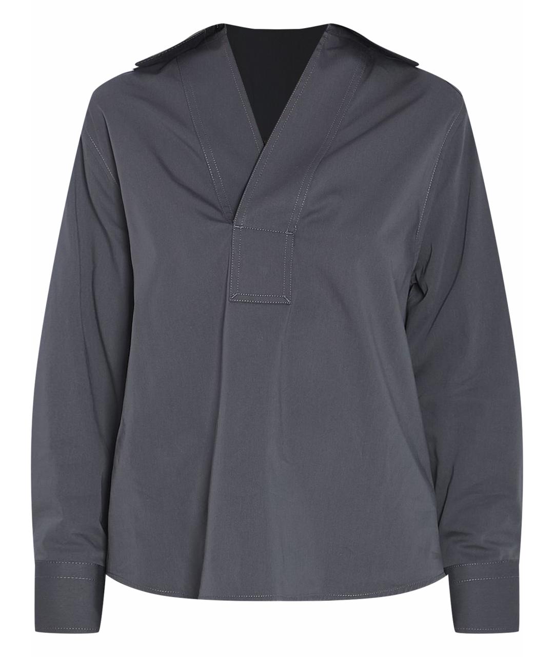 BOTTEGA VENETA Серая хлопковая рубашка, фото 1