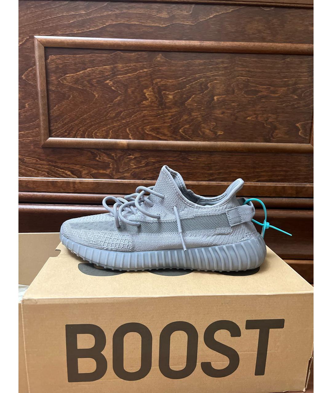 ADIDAS YEEZY Серые синтетические низкие кроссовки / кеды, фото 9