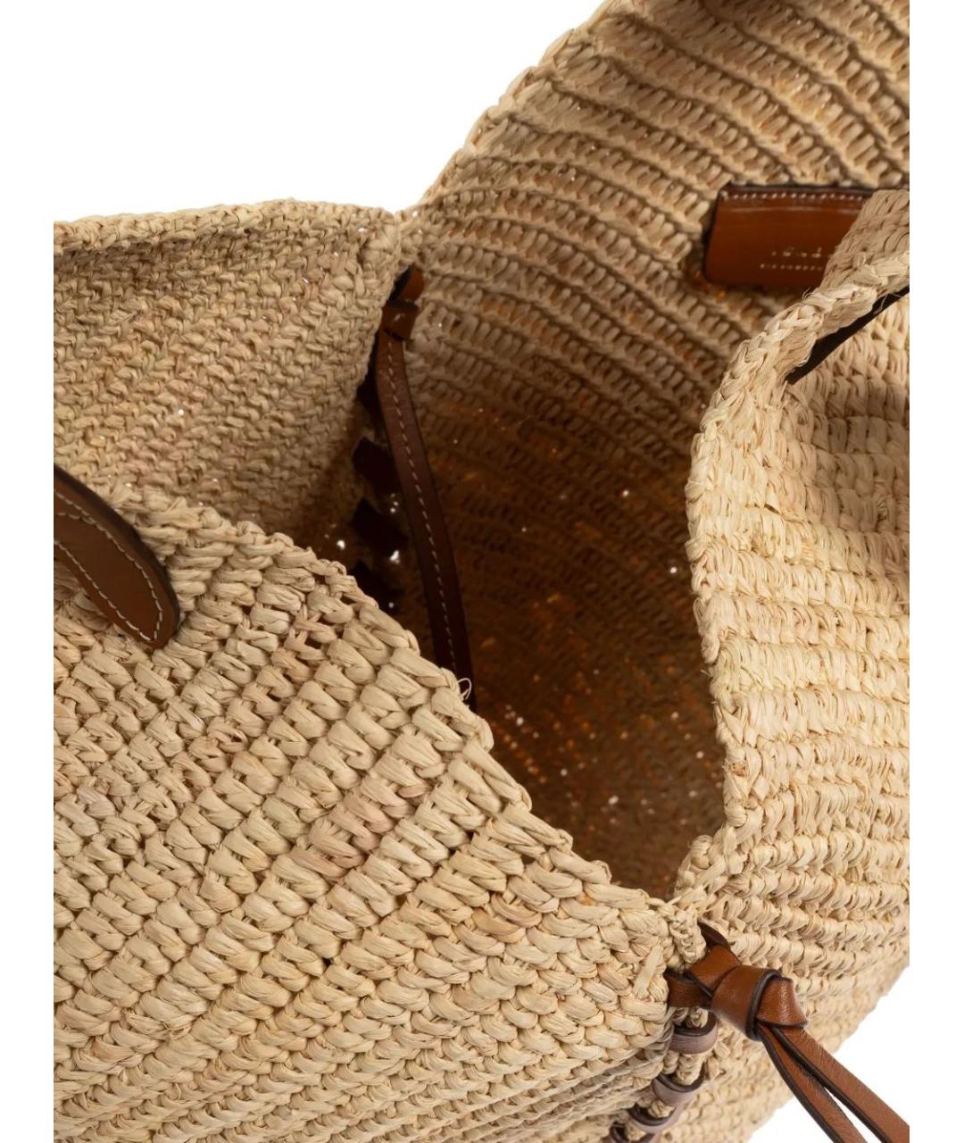 ISABEL MARANT Бежевая пелетеная сумка через плечо, фото 5