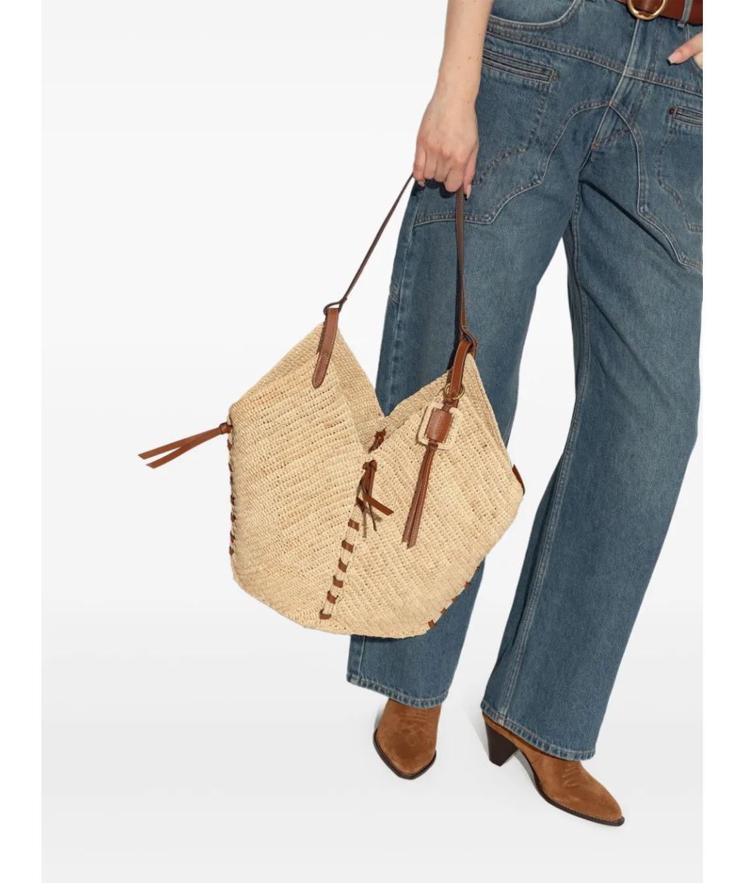 ISABEL MARANT Бежевая пелетеная сумка через плечо, фото 2