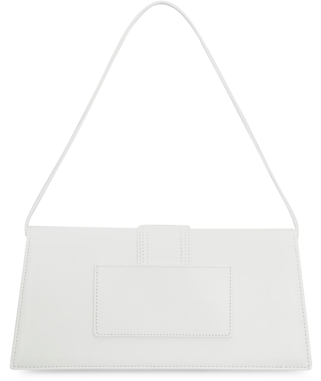 JACQUEMUS Белая кожаная сумка через плечо, фото 4