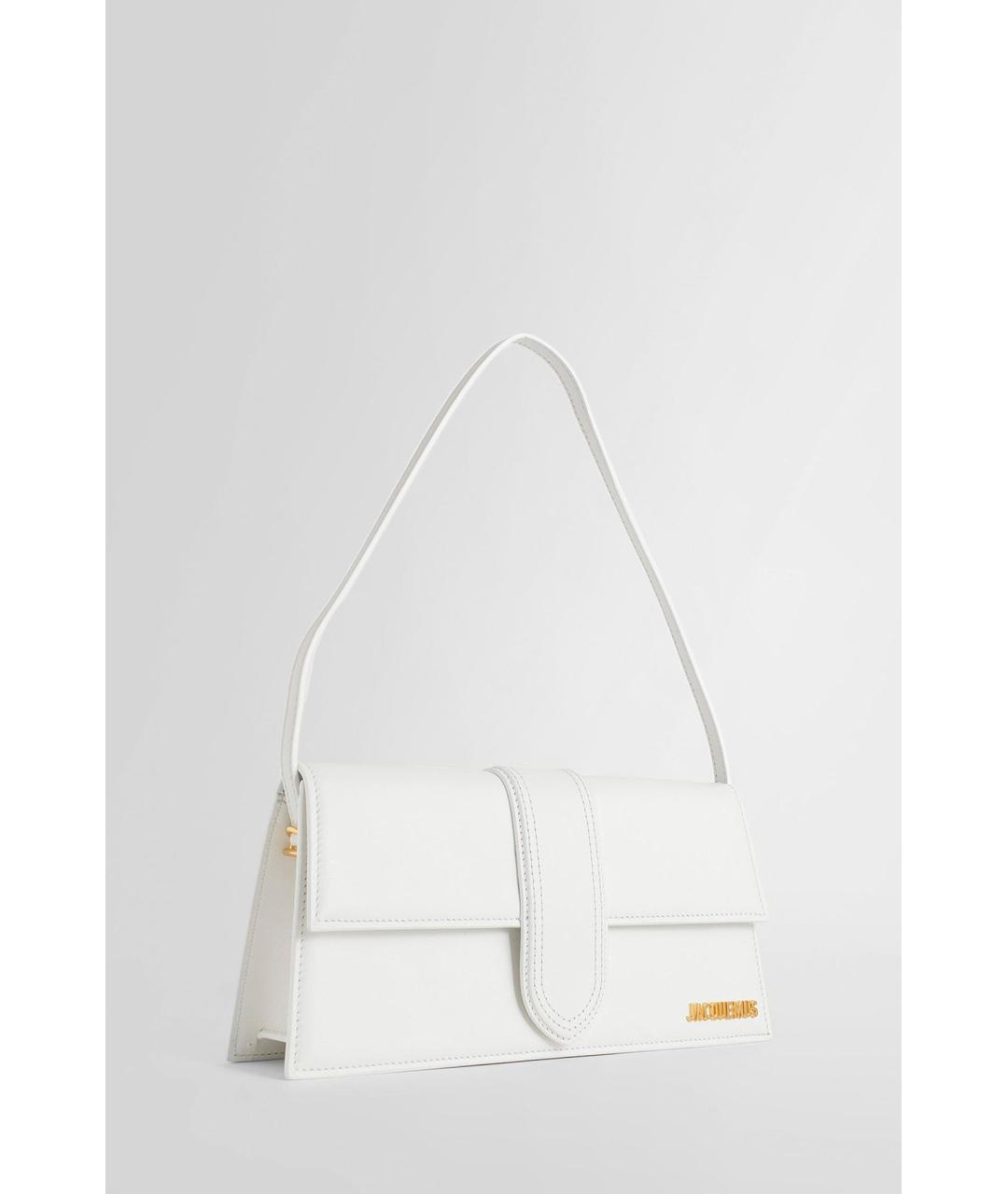 JACQUEMUS Белая кожаная сумка через плечо, фото 2