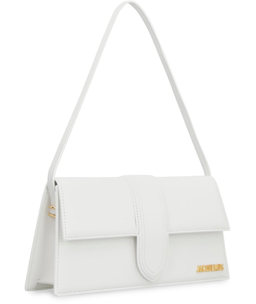 JACQUEMUS Белая кожаная сумка через плечо, фото 3