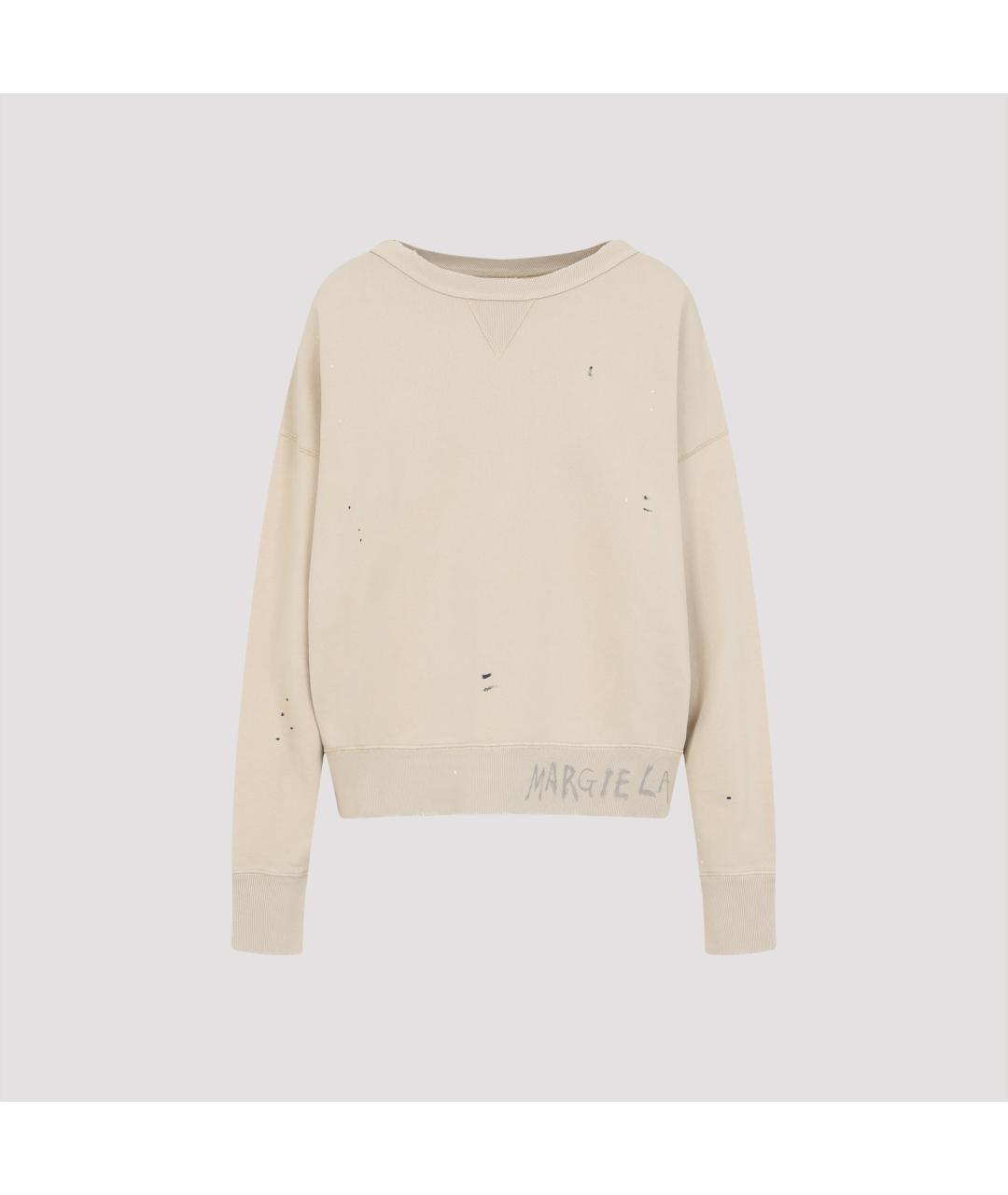 MAISON MARGIELA Бежевый хлопковый джемпер / свитер, фото 2