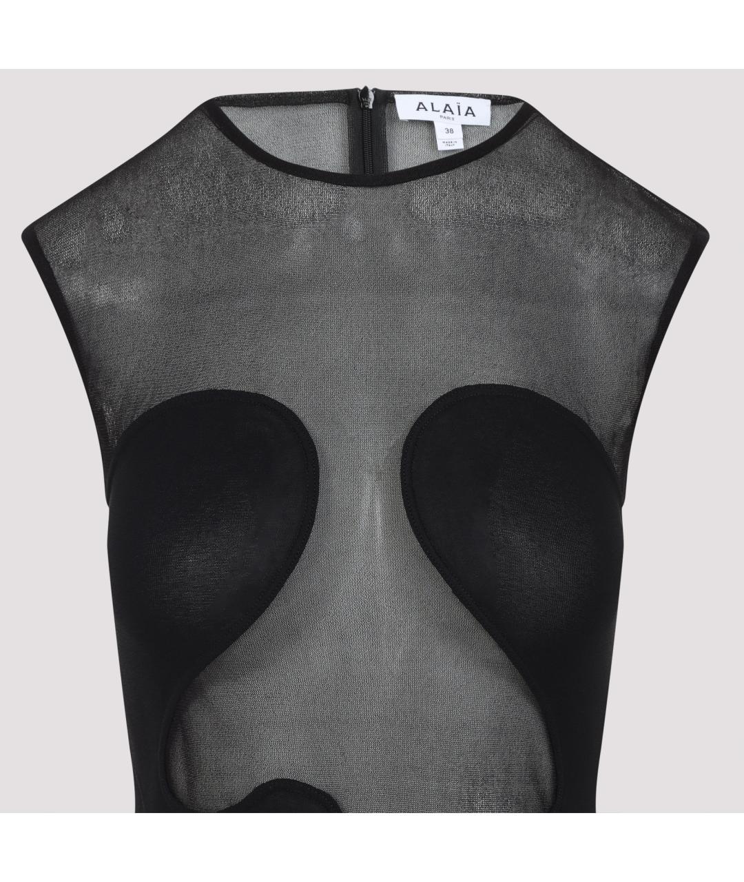 ALAIA Черное вискозное коктейльное платье, фото 4