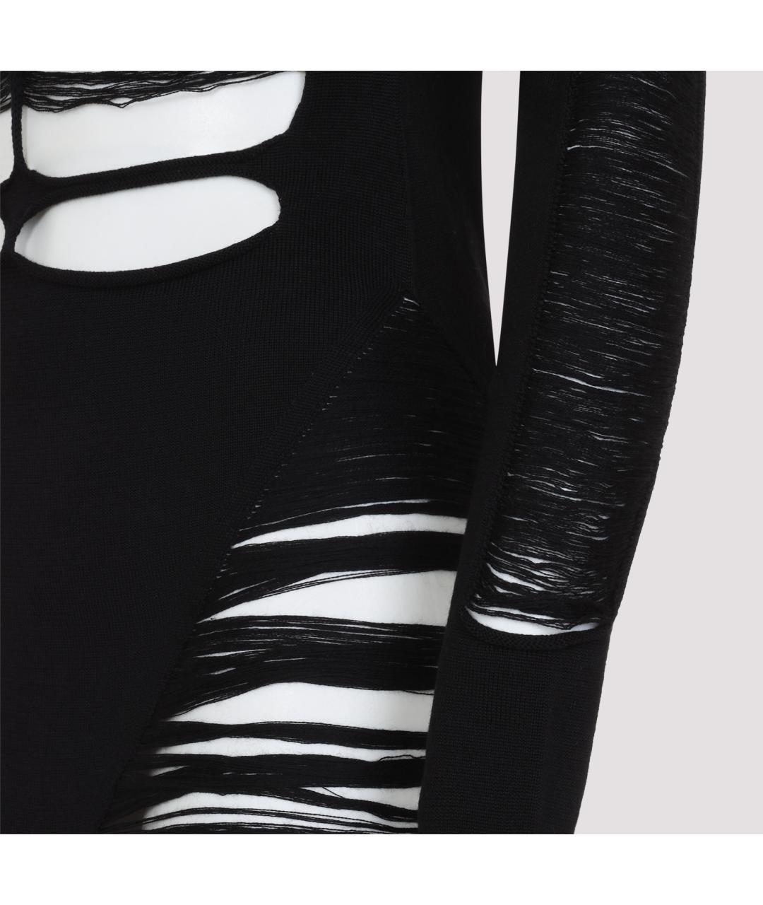 RICK OWENS Черное шерстяное повседневное платье, фото 5