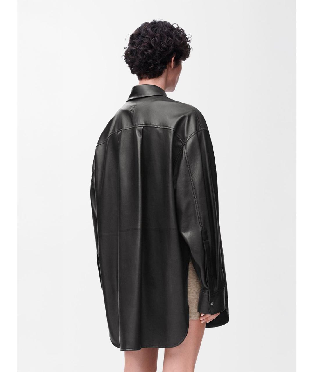 LOEWE Черная кожаная рубашка, фото 3