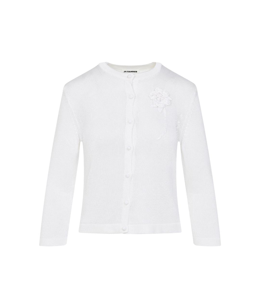 JIL SANDER Белый вискозный кардиган, фото 1