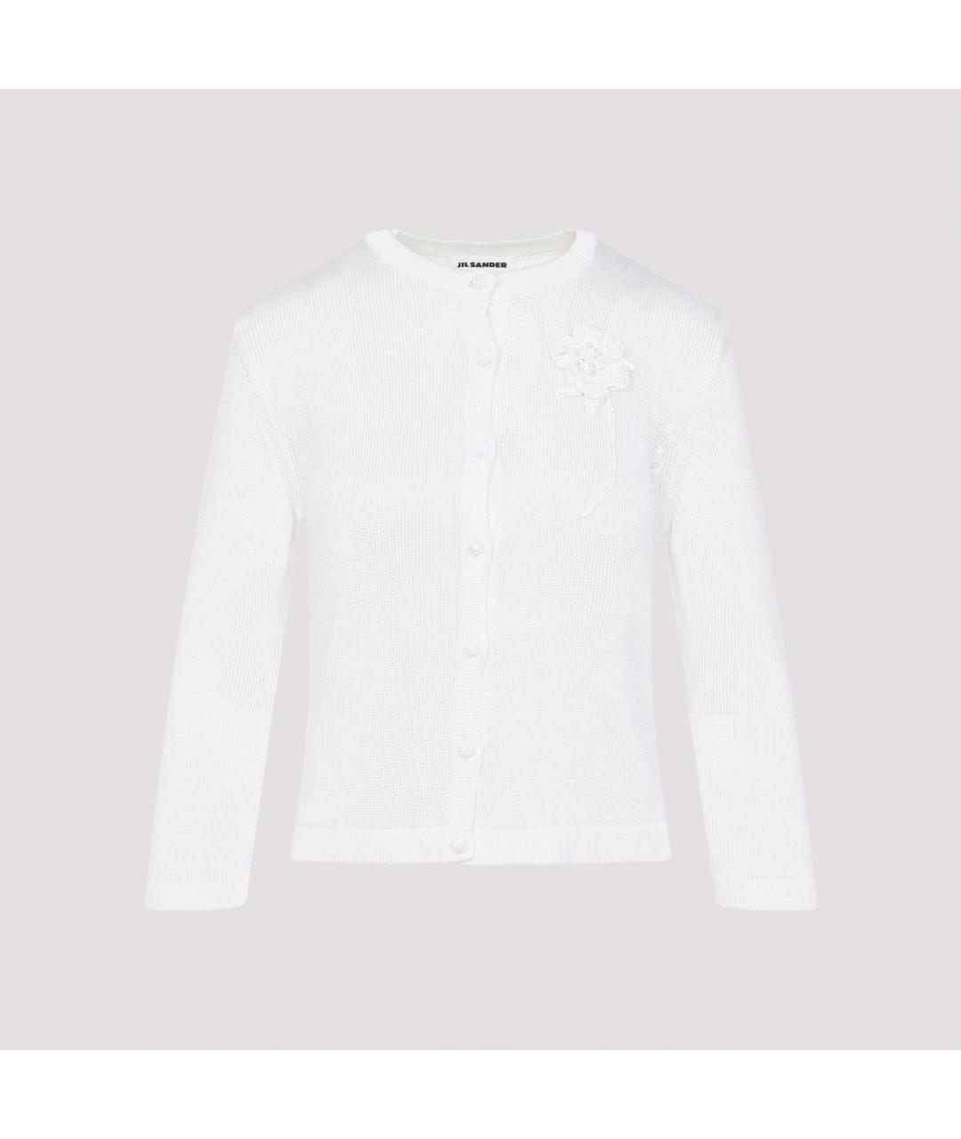 JIL SANDER Белый вискозный кардиган, фото 2