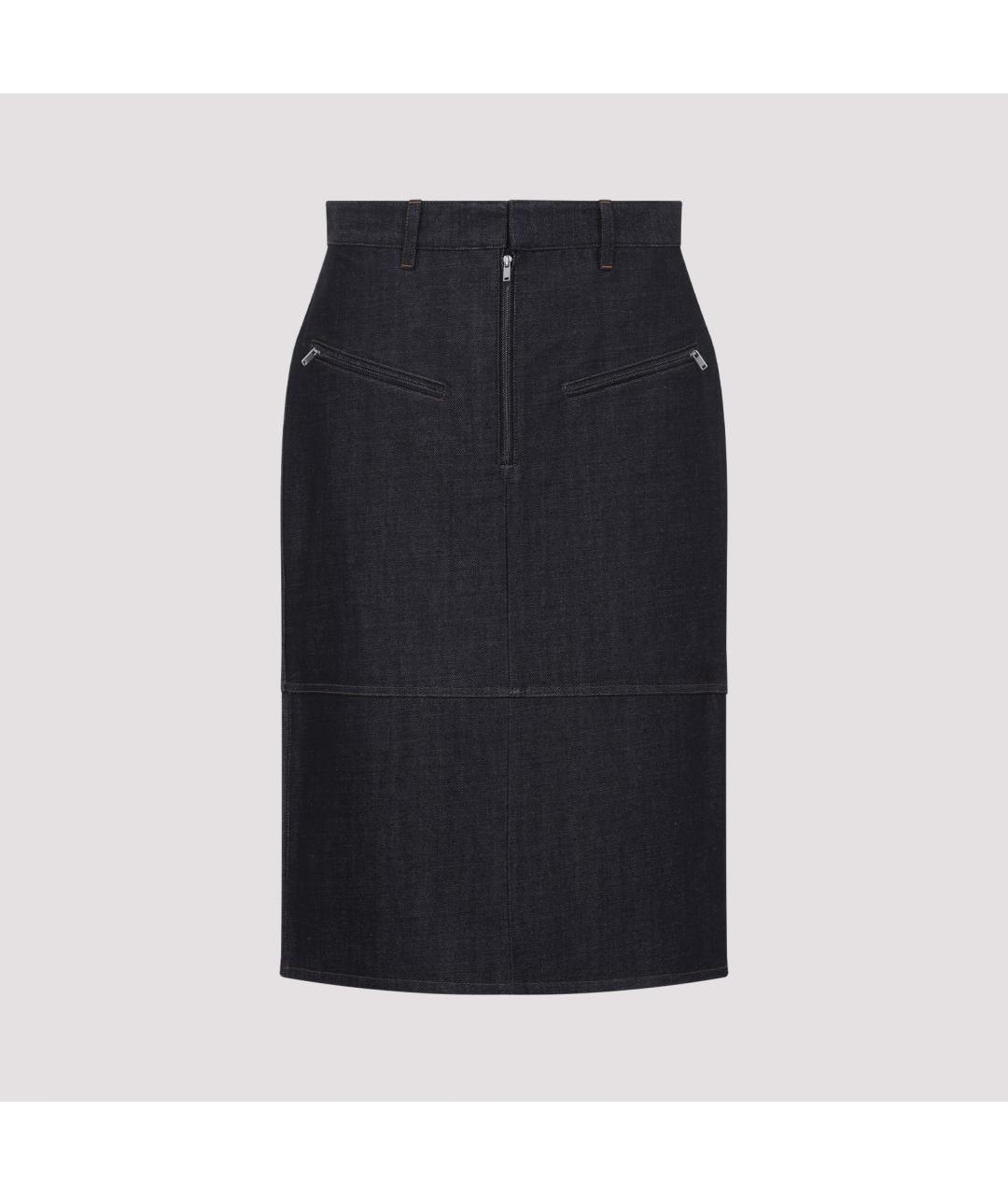 JIL SANDER Серая хлопковая юбка миди, фото 2