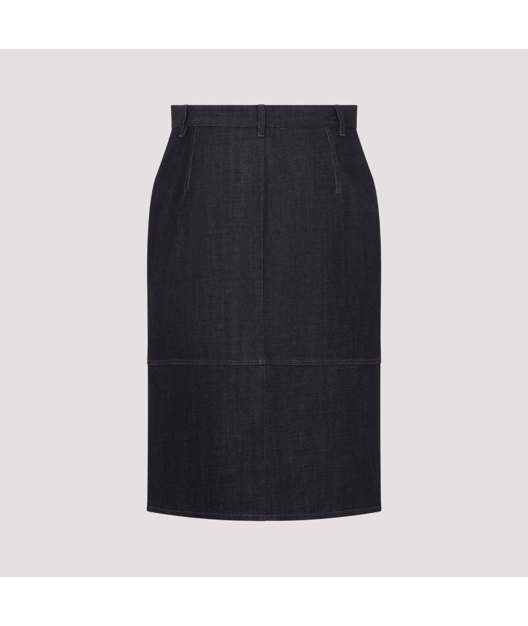 JIL SANDER Серая хлопковая юбка миди, фото 3