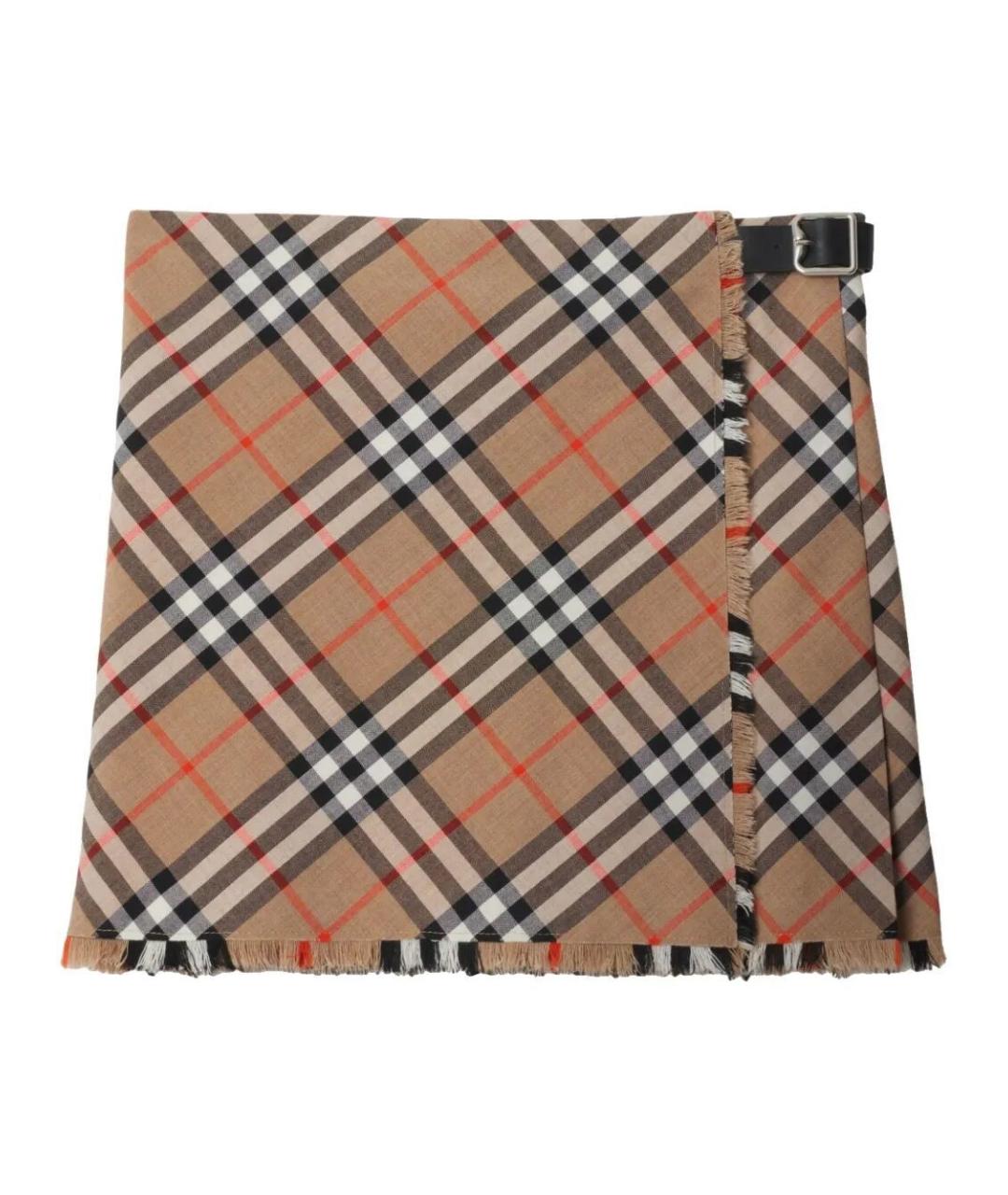 BURBERRY Мульти шерстяная юбка мини, фото 1