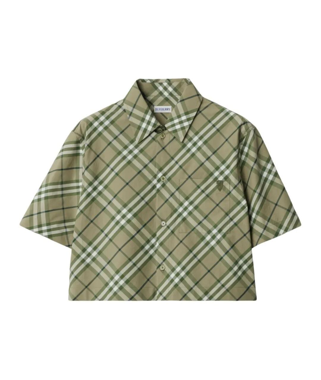 BURBERRY Зеленая хлопковая рубашка, фото 1