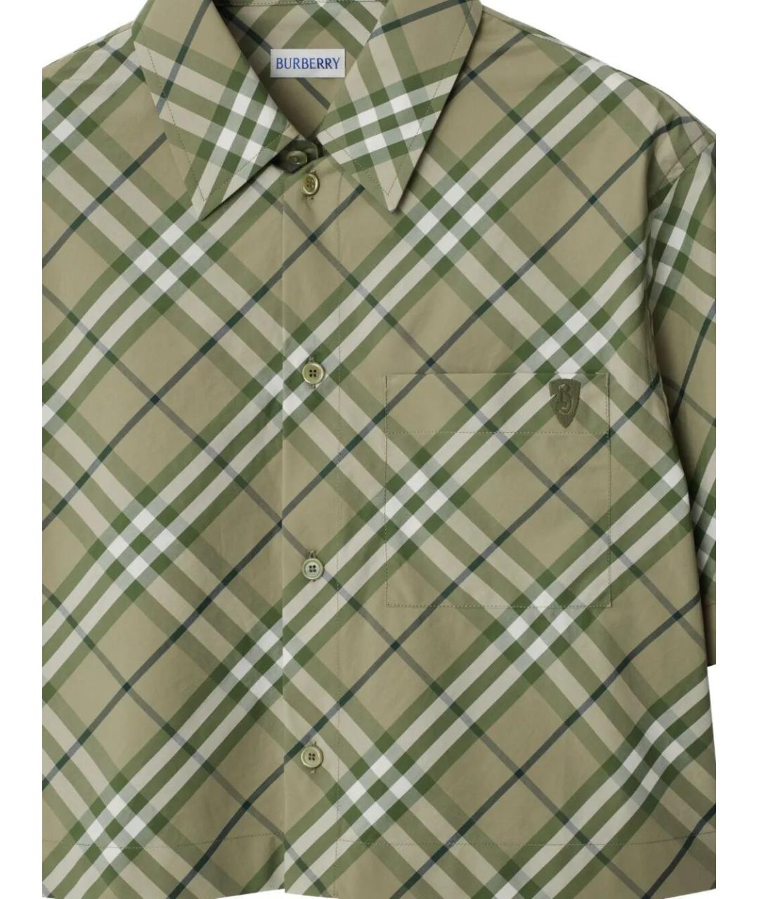 BURBERRY Зеленая хлопковая рубашка, фото 3