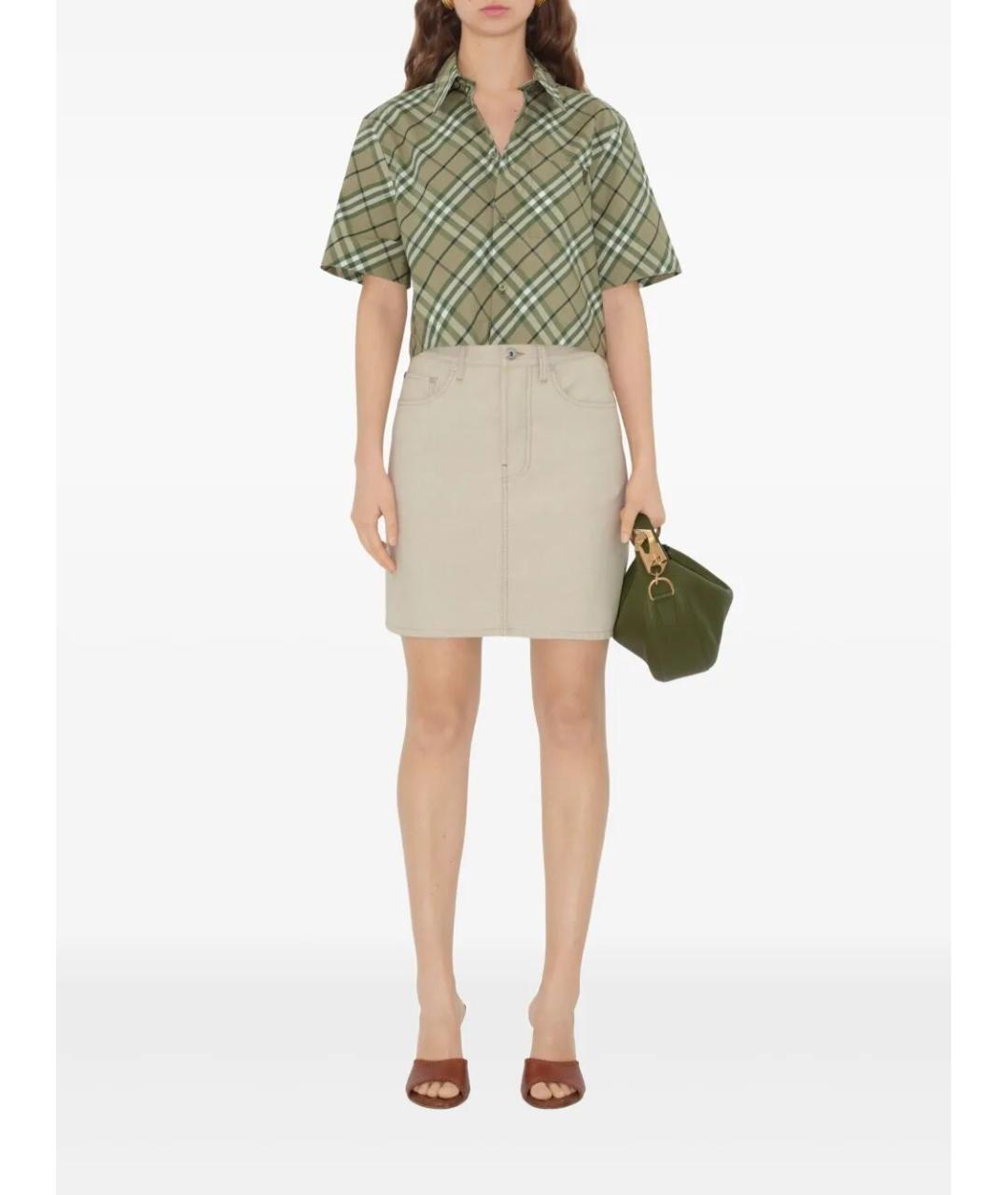 BURBERRY Зеленая хлопковая рубашка, фото 2