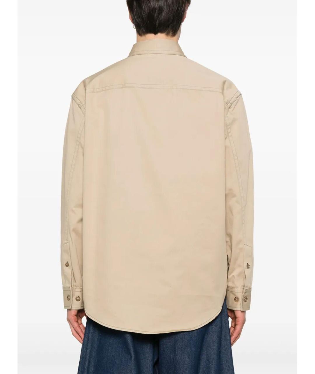 OFF-WHITE Бежевая хлопковая кэжуал рубашка, фото 5