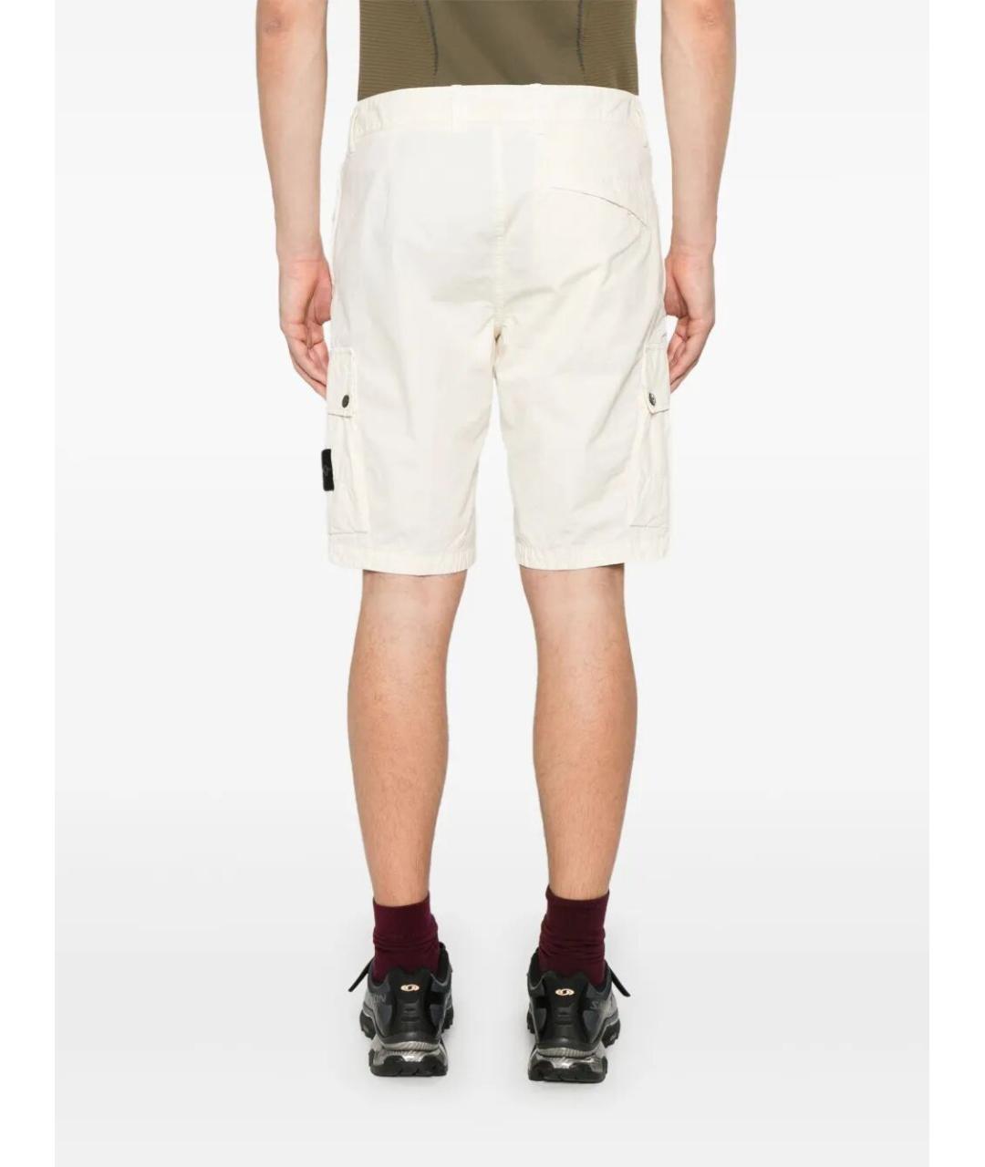 STONE ISLAND Белые хлопковые шорты, фото 5