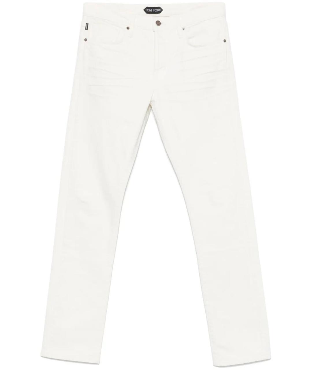 TOM FORD Белые хлопковые повседневные брюки, фото 1