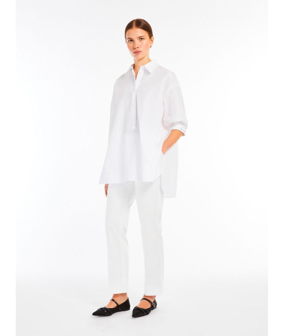 MAX MARA Белая хлопковая рубашка, фото 4