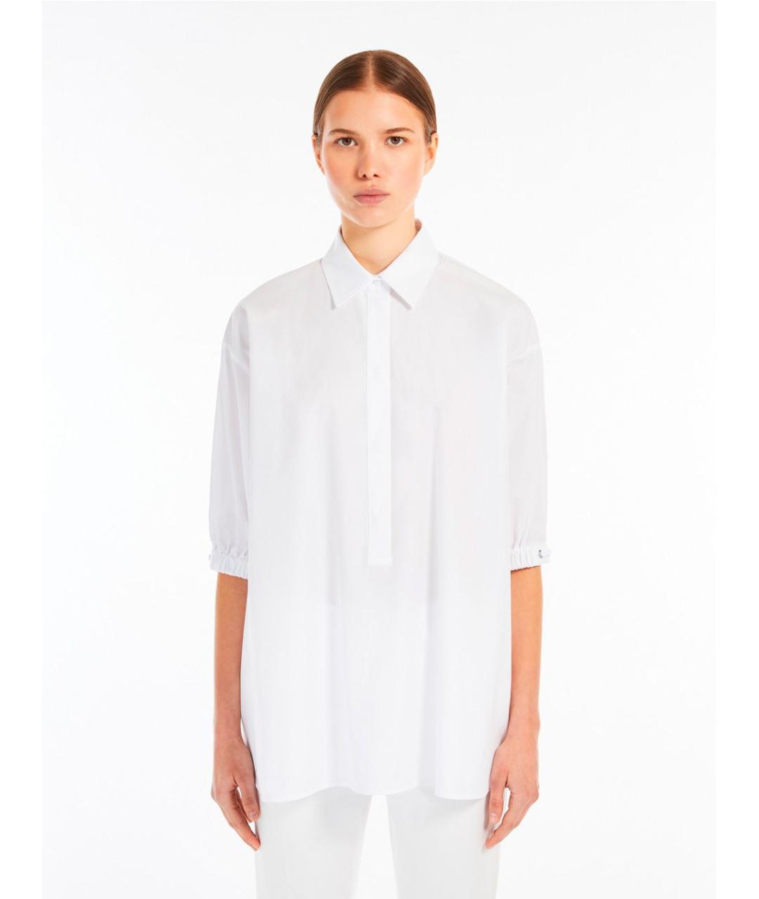 MAX MARA Белая хлопковая рубашка, фото 2