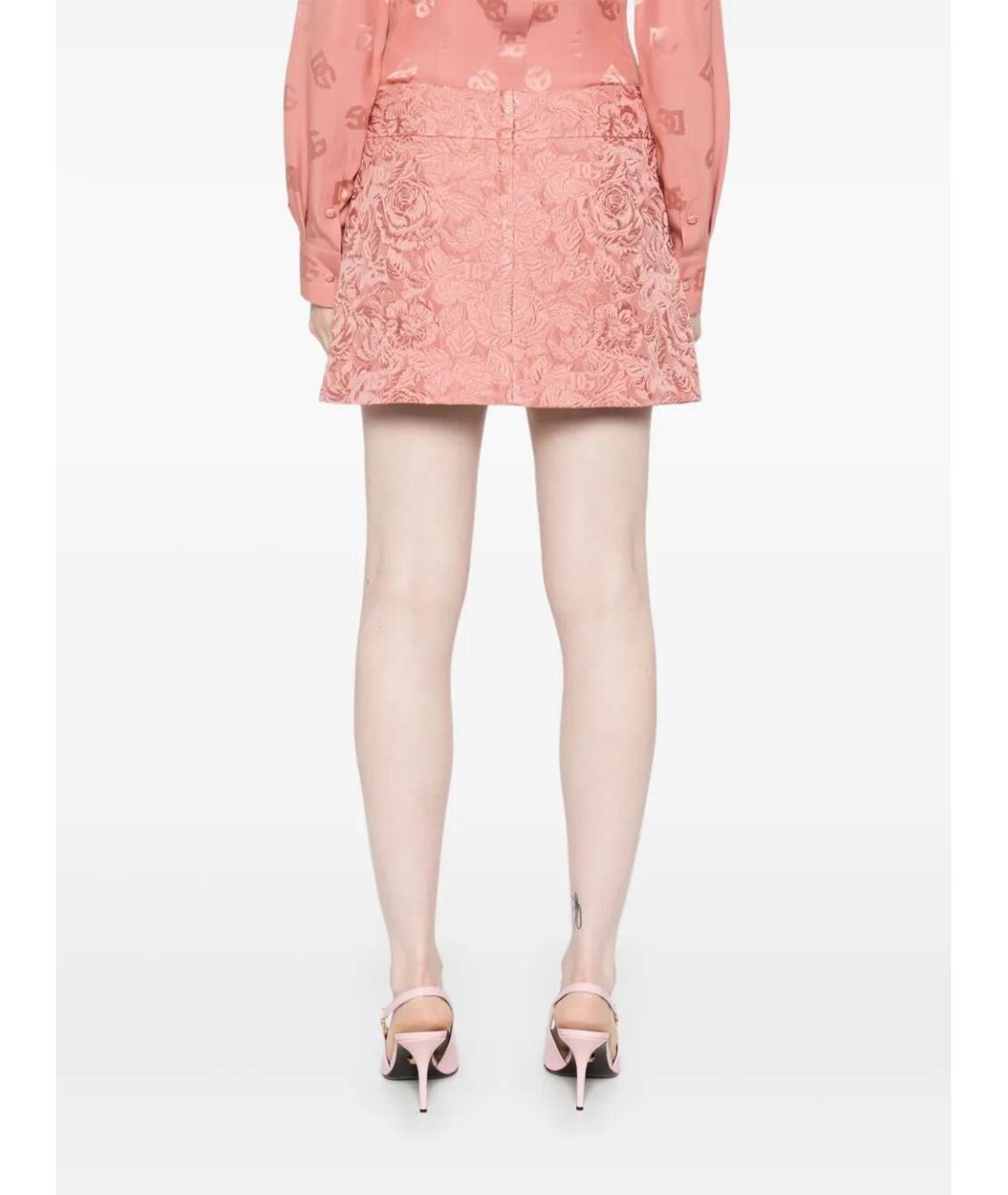 DOLCE&GABBANA Розовая полиэстеровая юбка мини, фото 4
