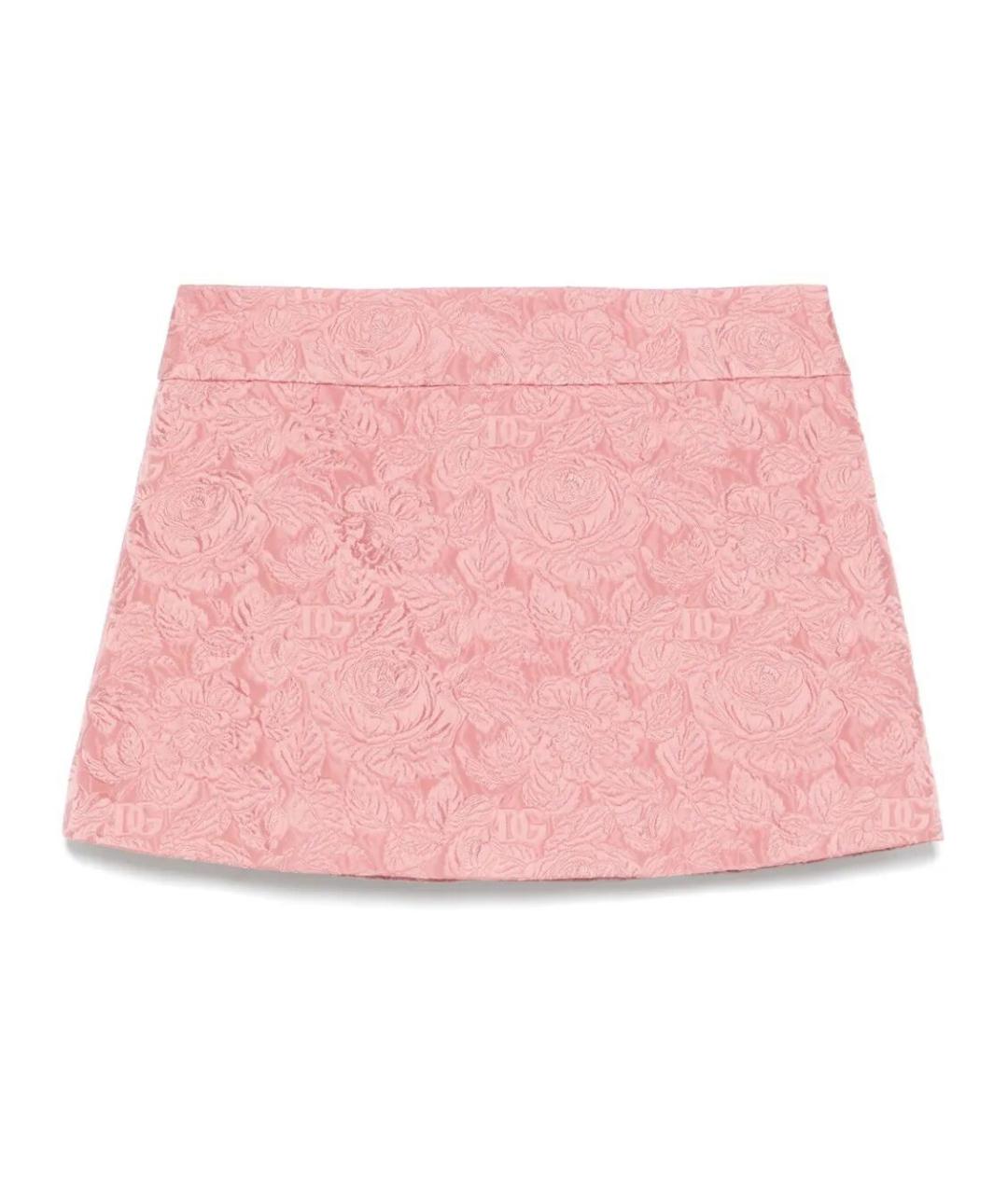 DOLCE&GABBANA Розовая полиэстеровая юбка мини, фото 1