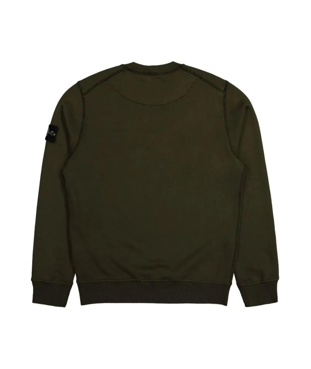 STONE ISLAND Зеленый хлопковый джемпер / свитер, фото 2