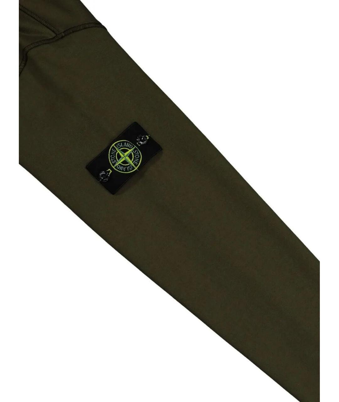 STONE ISLAND Зеленый хлопковый джемпер / свитер, фото 3