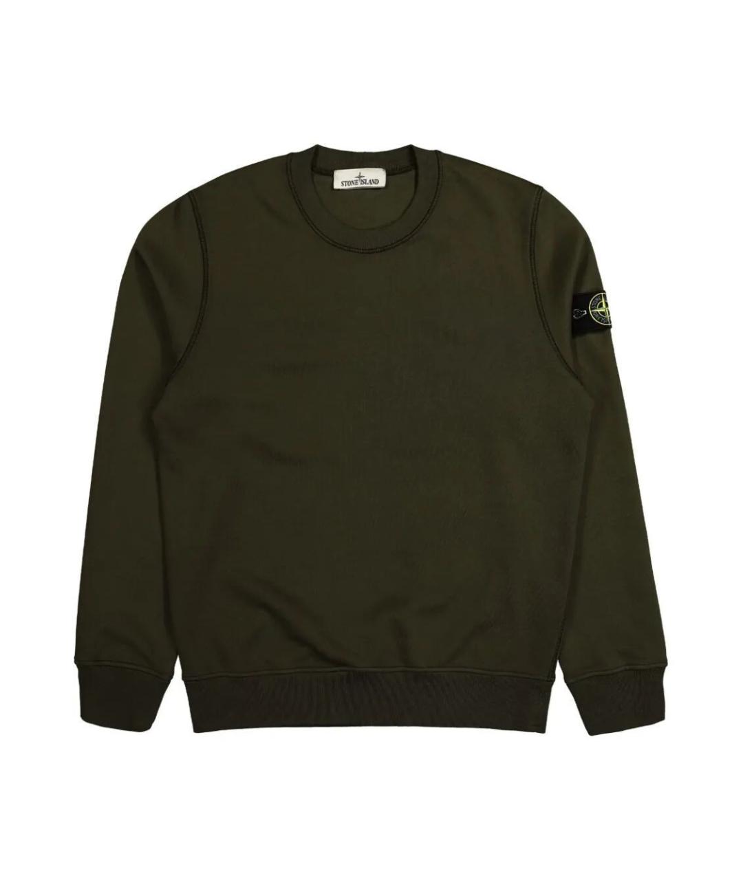 STONE ISLAND Зеленый хлопковый джемпер / свитер, фото 1