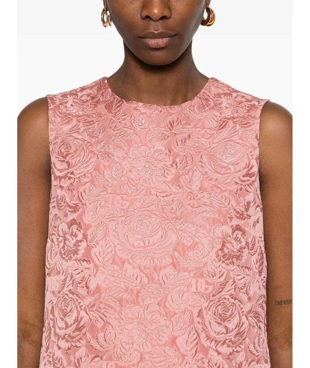 DOLCE&GABBANA Розовое хлопковое коктейльное платье, фото 4