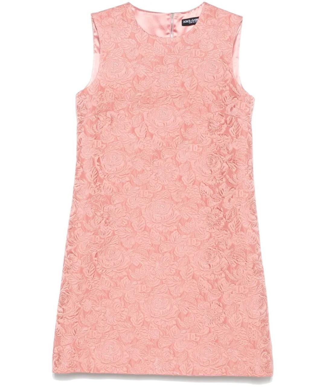 DOLCE&GABBANA Розовое хлопковое коктейльное платье, фото 1