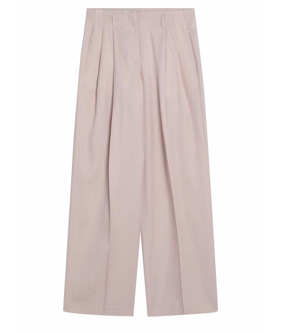 GOLDEN GOOSE DELUXE BRAND Бежевые хлопковые прямые брюки, фото 1