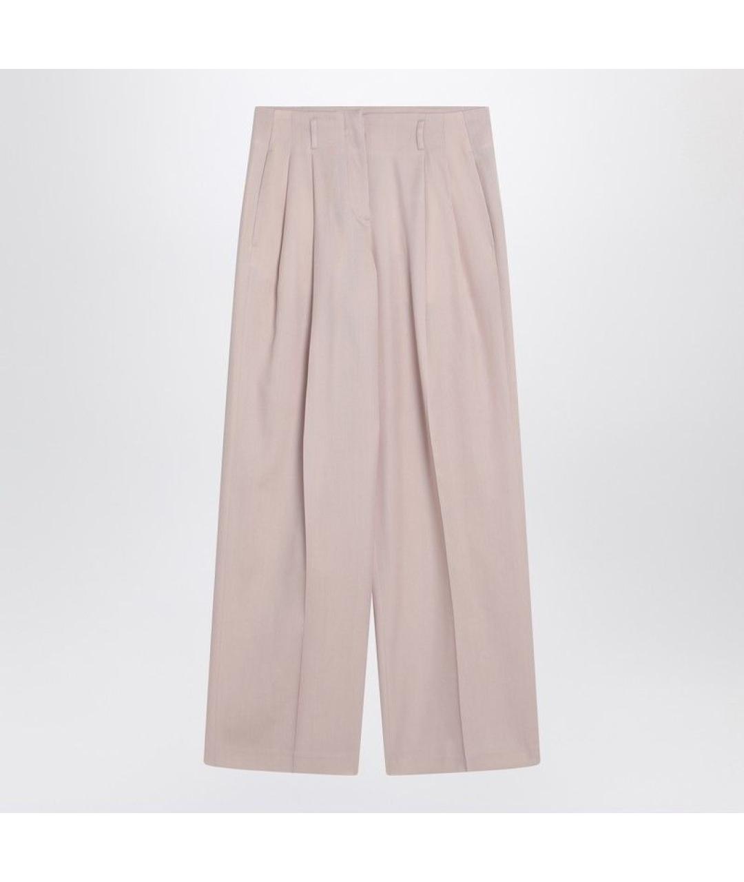 GOLDEN GOOSE DELUXE BRAND Бежевые хлопковые прямые брюки, фото 3