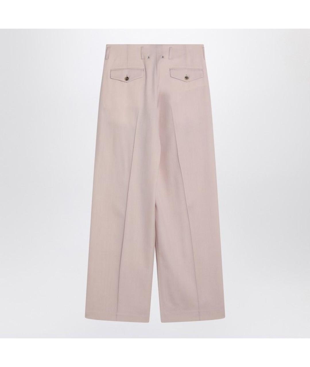 GOLDEN GOOSE DELUXE BRAND Бежевые хлопковые прямые брюки, фото 2