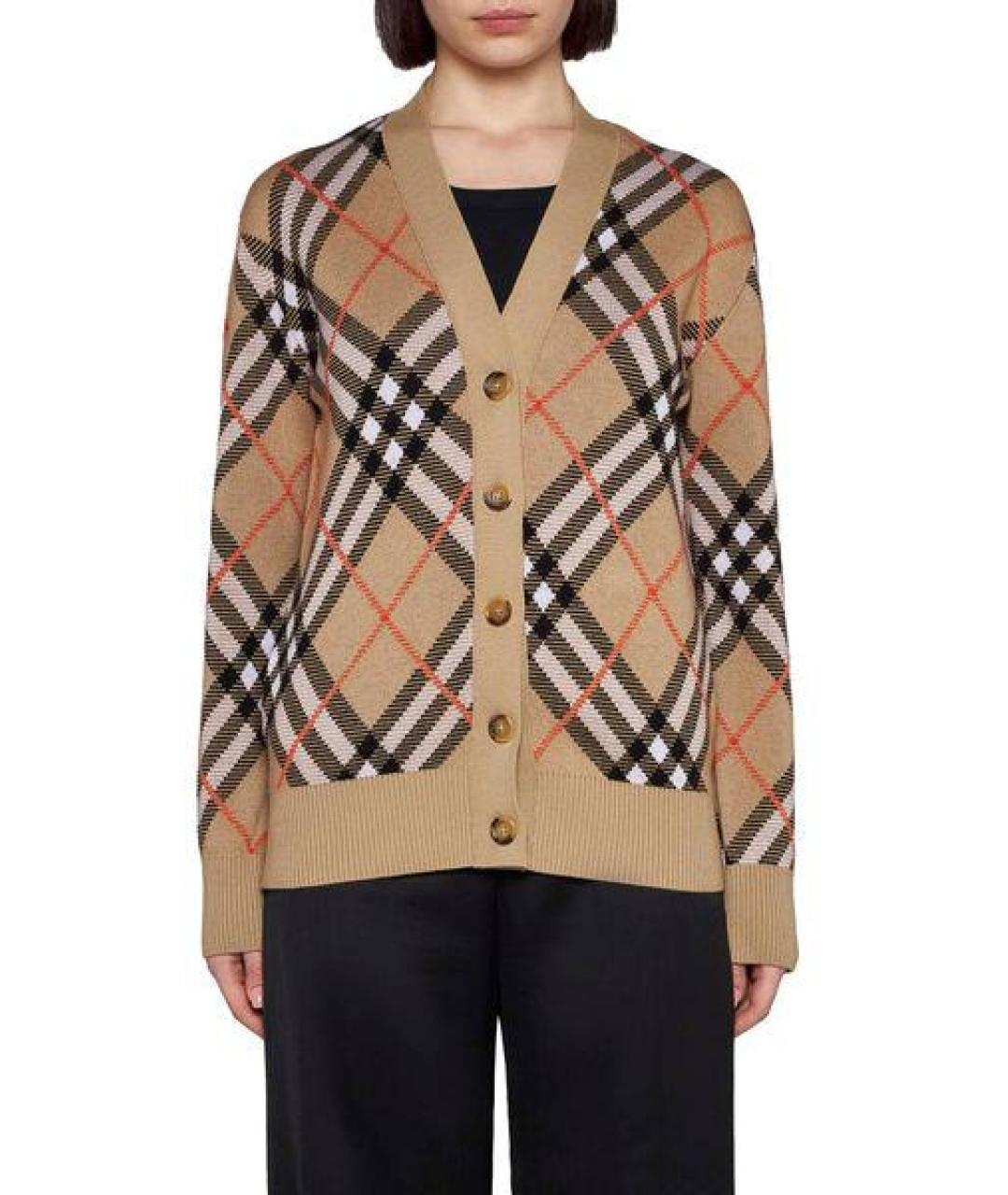 BURBERRY Коричневый шерстяной кардиган, фото 2