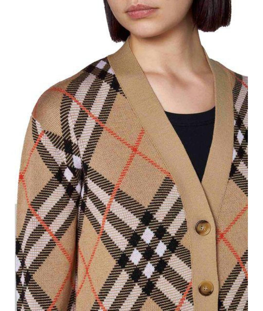 BURBERRY Коричневый шерстяной кардиган, фото 5