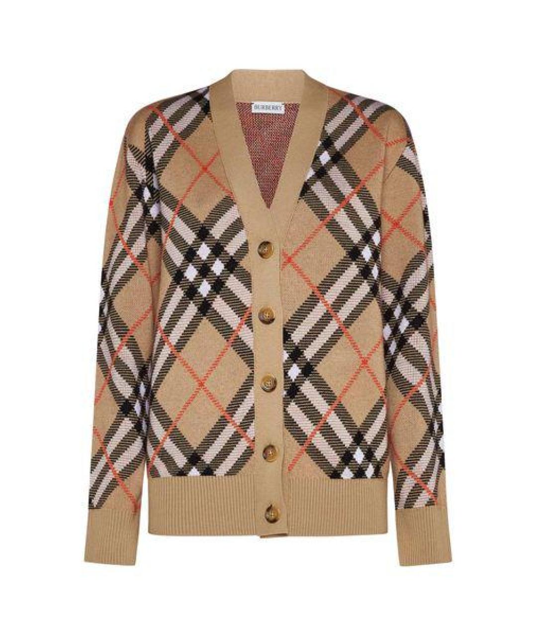 BURBERRY Коричневый шерстяной кардиган, фото 1