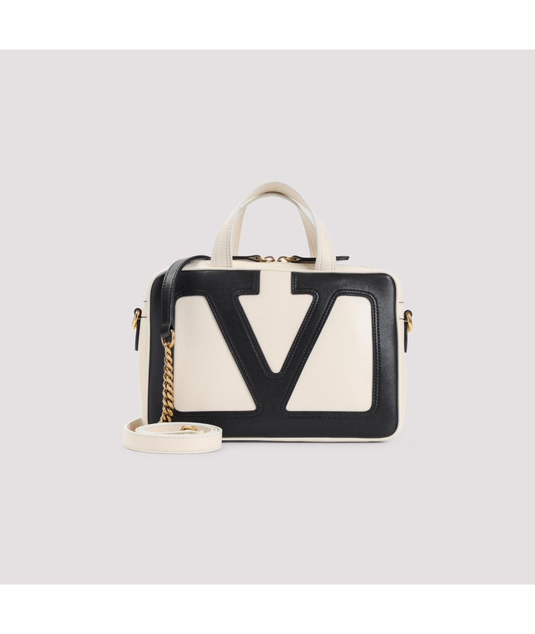 VALENTINO Белая кожаная сумка тоут, фото 2