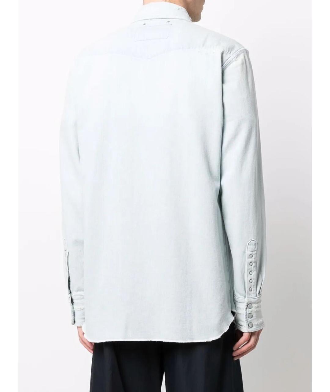 GOLDEN GOOSE DELUXE BRAND Голубая хлопковая кэжуал рубашка, фото 3